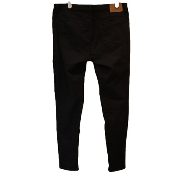 ZARA Denim Pants Women's 42 Skinny Stretch Black - Picture 2 of 14